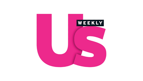 Pink 'Us Weekly' logo on a transparent background